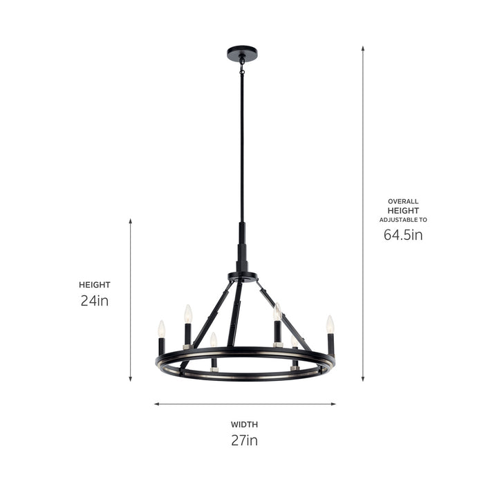 Myhouse Lighting Kichler - 52420BK - Six Light Chandelier - Emmala - Black