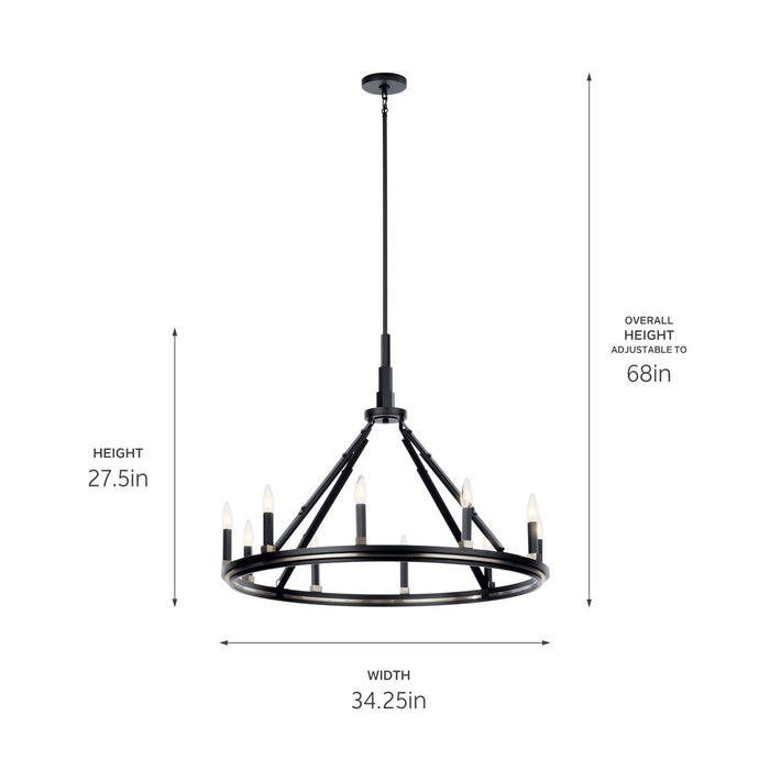 Myhouse Lighting Kichler - 52421BK - Ten Light Chandelier - Emmala - Black