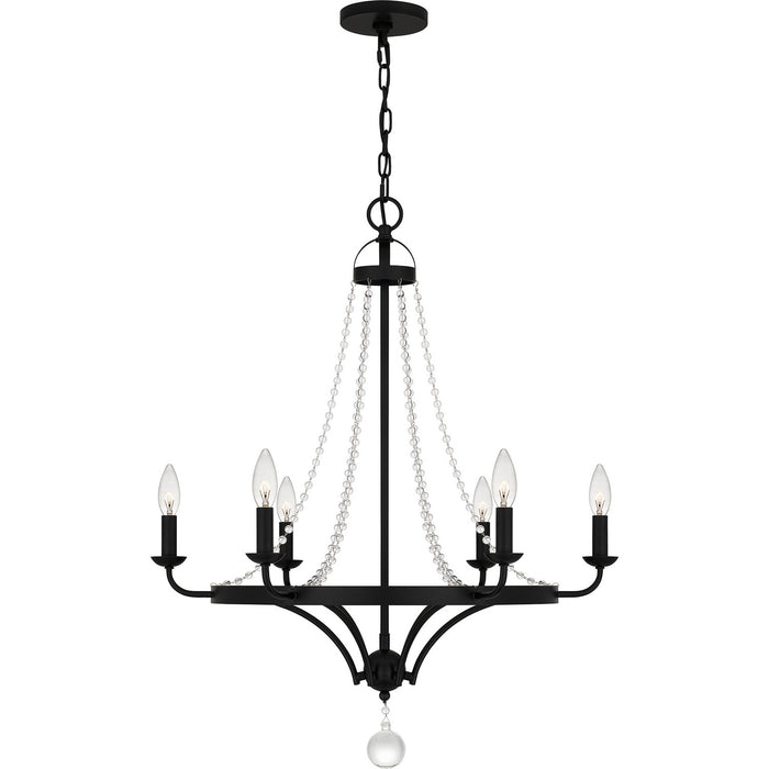 Myhouse Lighting Quoizel - ADL5026MBK - Six Light Chandelier - Adelaide - Matte Black