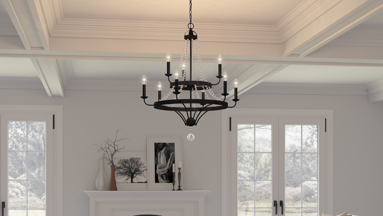 Myhouse Lighting Quoizel - ADL5030MBK - Nine Light Chandelier - Adelaide - Matte Black