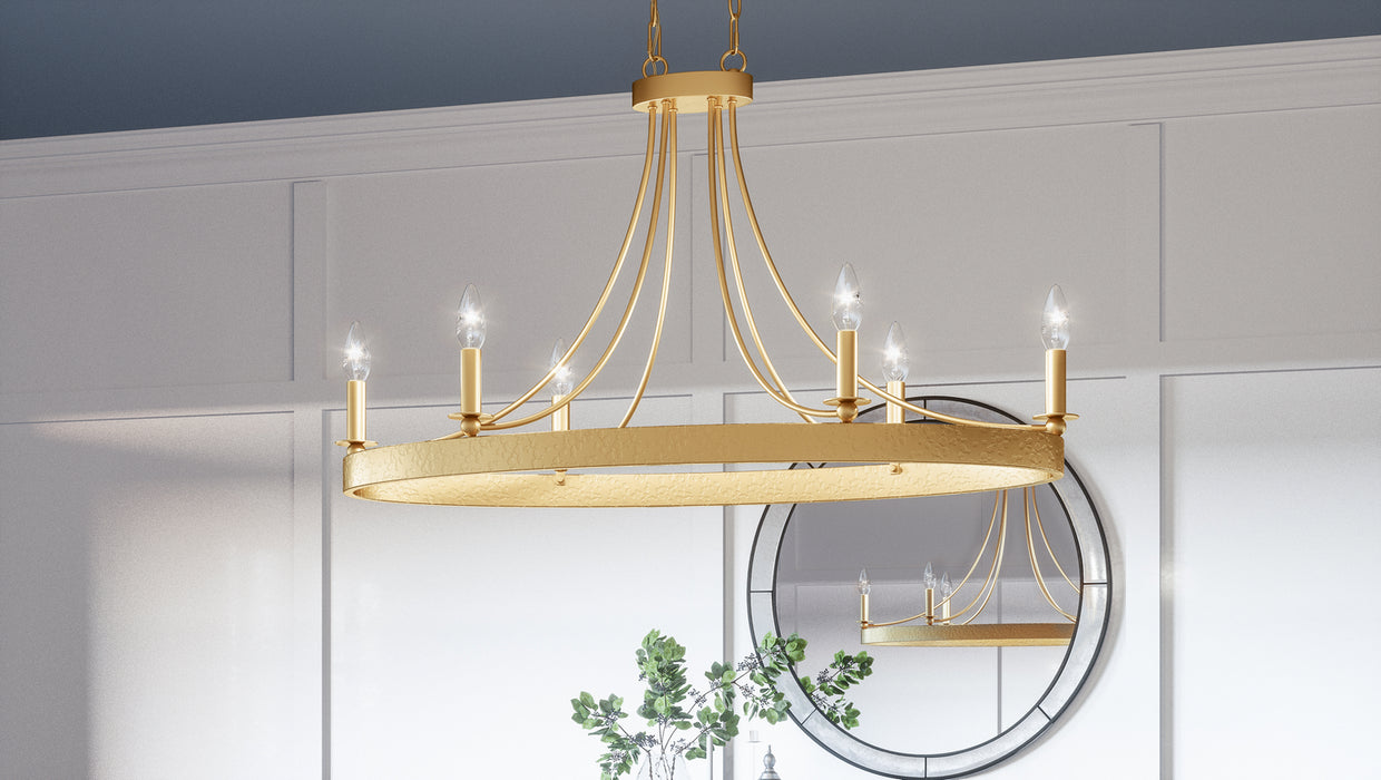 Myhouse Lighting Quoizel - APN636LG - Six Light Island Chandelier - Aspyn - Light Gold