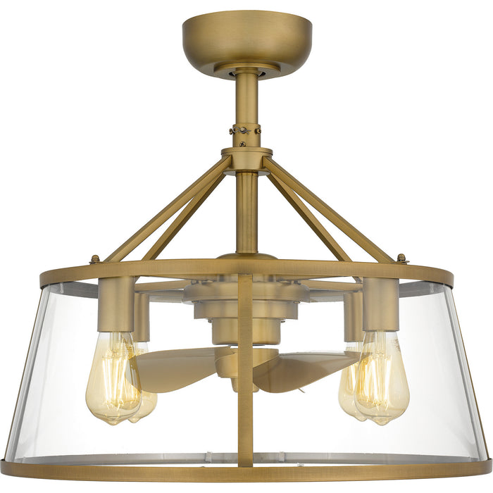 Myhouse Lighting Quoizel - BAW3122WS - Four Light Fandelier - Barlow - Weathered Brass