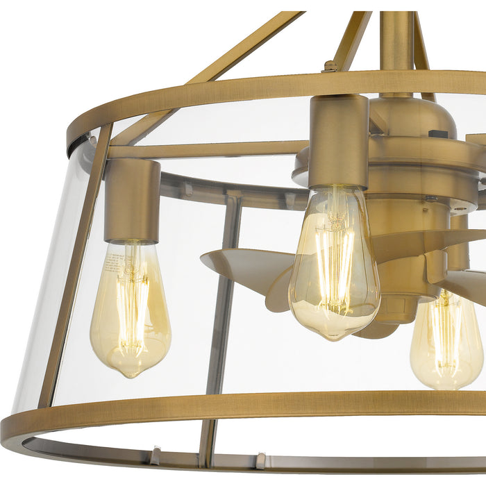 Myhouse Lighting Quoizel - BAW3122WS - Four Light Fandelier - Barlow - Weathered Brass