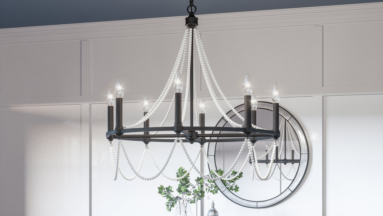 Myhouse Lighting Quoizel - BGA5030MBK - Eight Light Chandelier - Brigitta - Matte Black