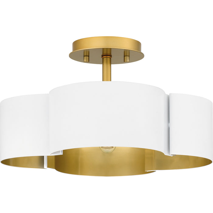 Myhouse Lighting Quoizel - BSM1714W - Four Light Semi-Flush Mount - Balsam - Matte White