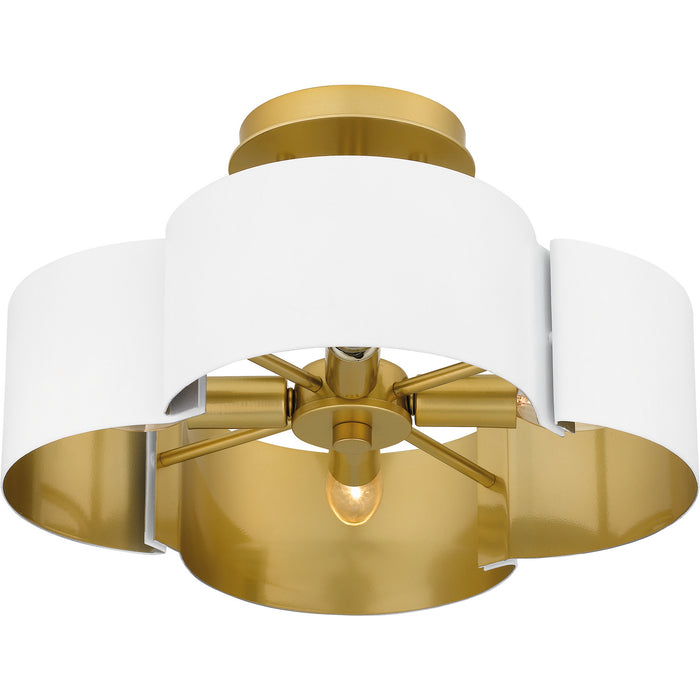 Myhouse Lighting Quoizel - BSM1714W - Four Light Semi-Flush Mount - Balsam - Matte White