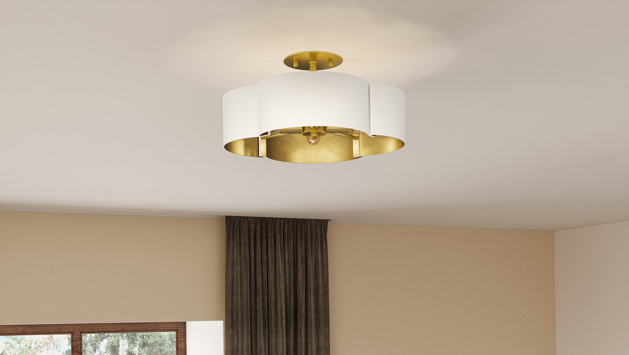 Myhouse Lighting Quoizel - BSM1714W - Four Light Semi-Flush Mount - Balsam - Matte White