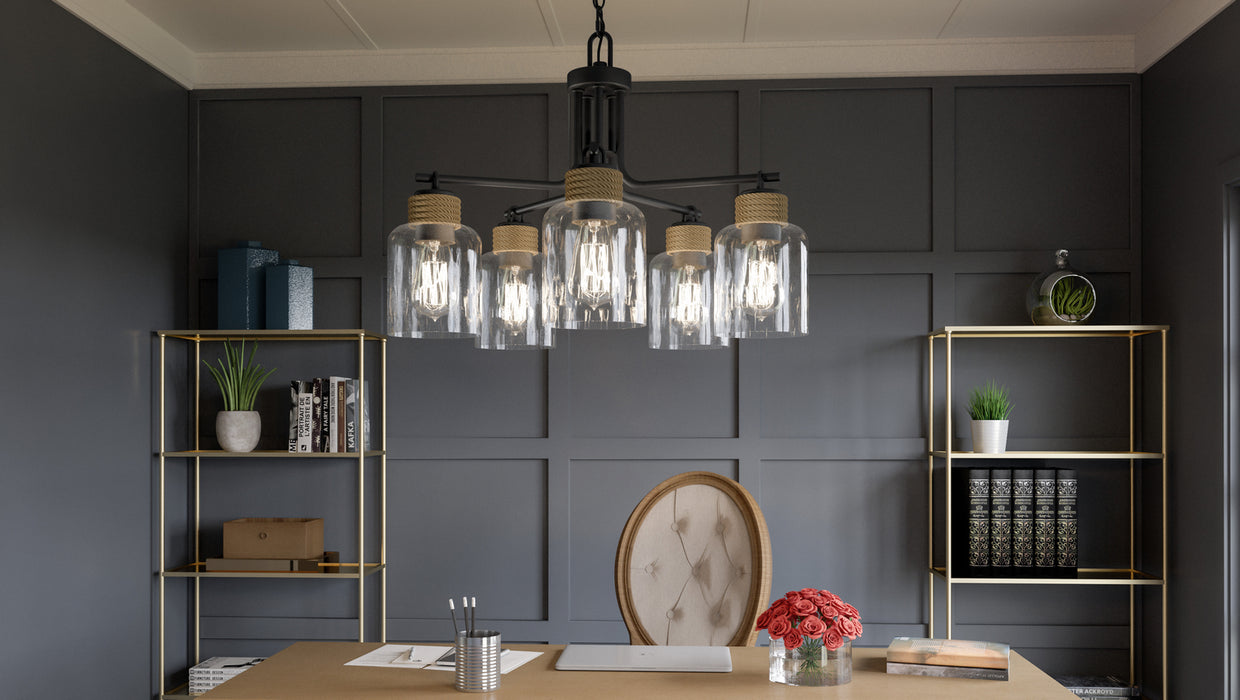 Myhouse Lighting Quoizel - BTC5025MBK - Five Light Chandelier - Baltic - Matte Black