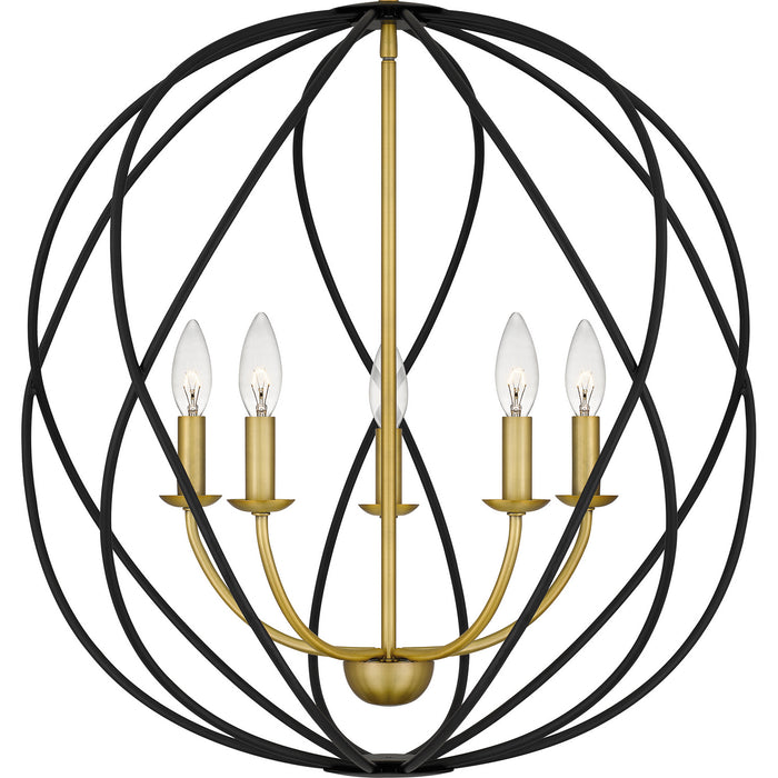 Myhouse Lighting Quoizel - BYN2824AB - Five Light Pendant - Bryn - Aged Brass