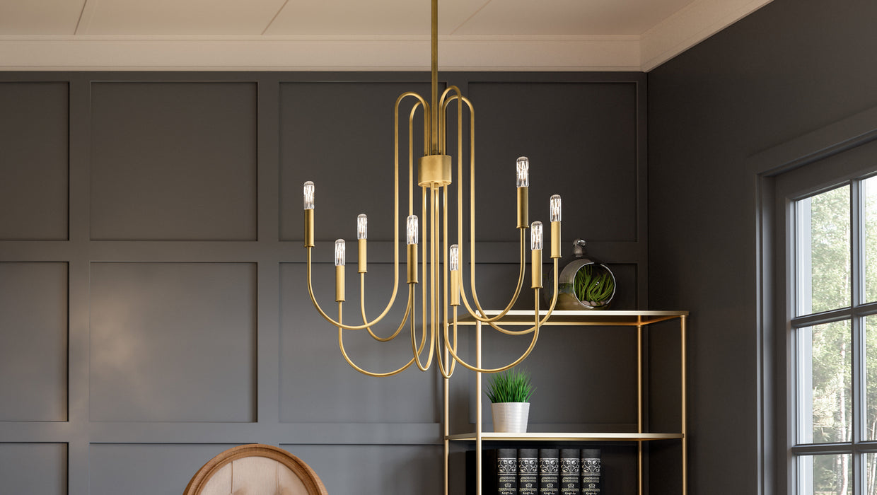 Myhouse Lighting Quoizel - CBR5028BWS - Eight Light Chandelier - Cabry - Brushed Weathered Brass