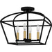 Myhouse Lighting Quoizel - COB1716MBK - Four Light Semi-Flush Mount - Concho Bay - Matte Black