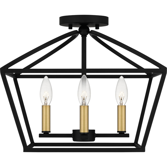 Myhouse Lighting Quoizel - COB1716MBK - Four Light Semi-Flush Mount - Concho Bay - Matte Black