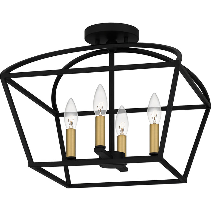 Myhouse Lighting Quoizel - COB1716MBK - Four Light Semi-Flush Mount - Concho Bay - Matte Black