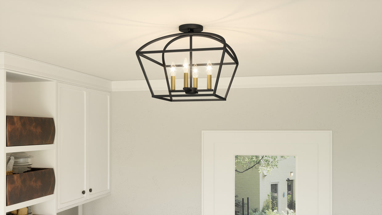 Myhouse Lighting Quoizel - COB1716MBK - Four Light Semi-Flush Mount - Concho Bay - Matte Black