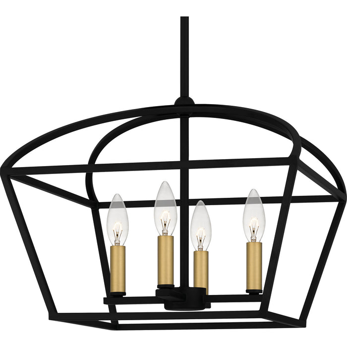 Myhouse Lighting Quoizel - COB2816MBK - Four Light Pendant - Concho Bay - Matte Black