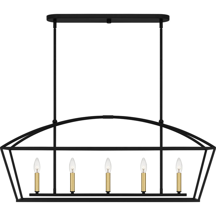 Myhouse Lighting Quoizel - COB540MBK - Five Light Island Chandelier - Concho Bay - Matte Black