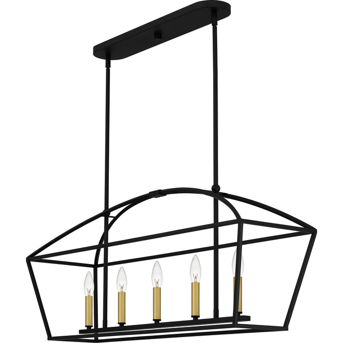 Myhouse Lighting Quoizel - COB540MBK - Five Light Island Chandelier - Concho Bay - Matte Black