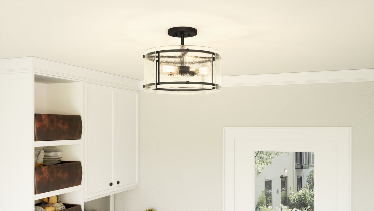 Myhouse Lighting Quoizel - FTS1716EK - Three Light Semi Flush Mount - Fortress - Earth Black