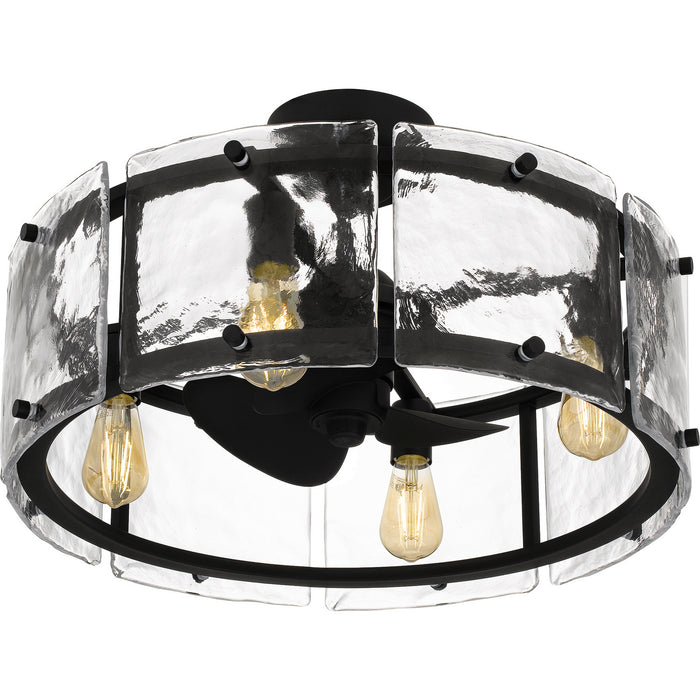 Myhouse Lighting Quoizel - FTS3124EK - Four Light Fandelier - Fortress - Earth Black