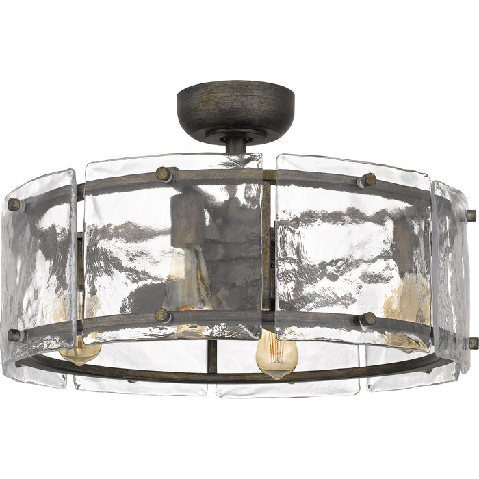 Myhouse Lighting Quoizel - FTS3124MM - Four Light Fandelier - Fortress - Mottled Silver