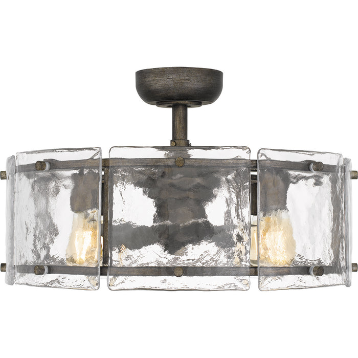 Myhouse Lighting Quoizel - FTS3124MM - Four Light Fandelier - Fortress - Mottled Silver