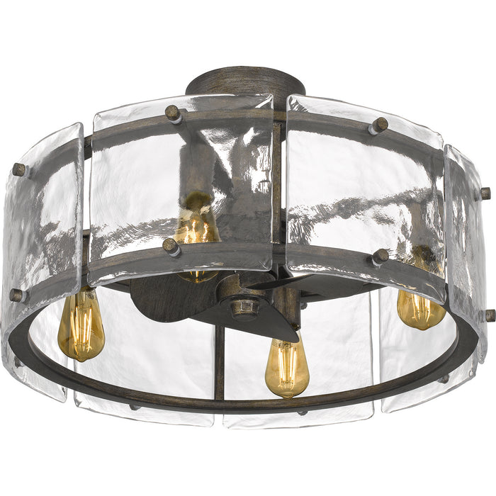 Myhouse Lighting Quoizel - FTS3124MM - Four Light Fandelier - Fortress - Mottled Silver