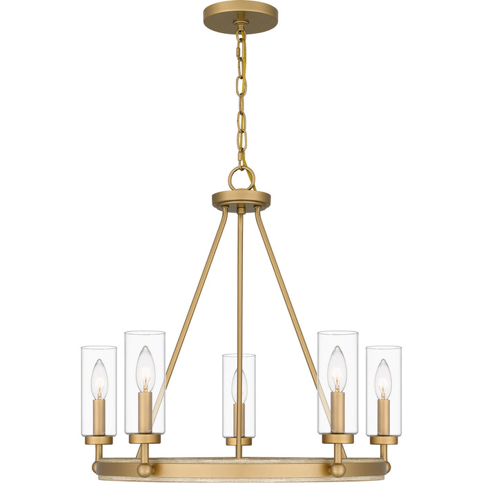 Myhouse Lighting Quoizel - KEL5025NWS - Five Light Chandelier - Kelleher - Nouveau Painted Weathered Brass