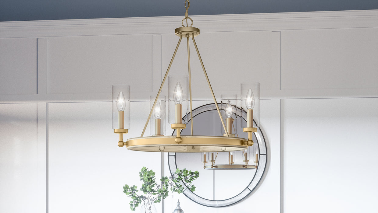 Myhouse Lighting Quoizel - KEL5025NWS - Five Light Chandelier - Kelleher - Nouveau Painted Weathered Brass