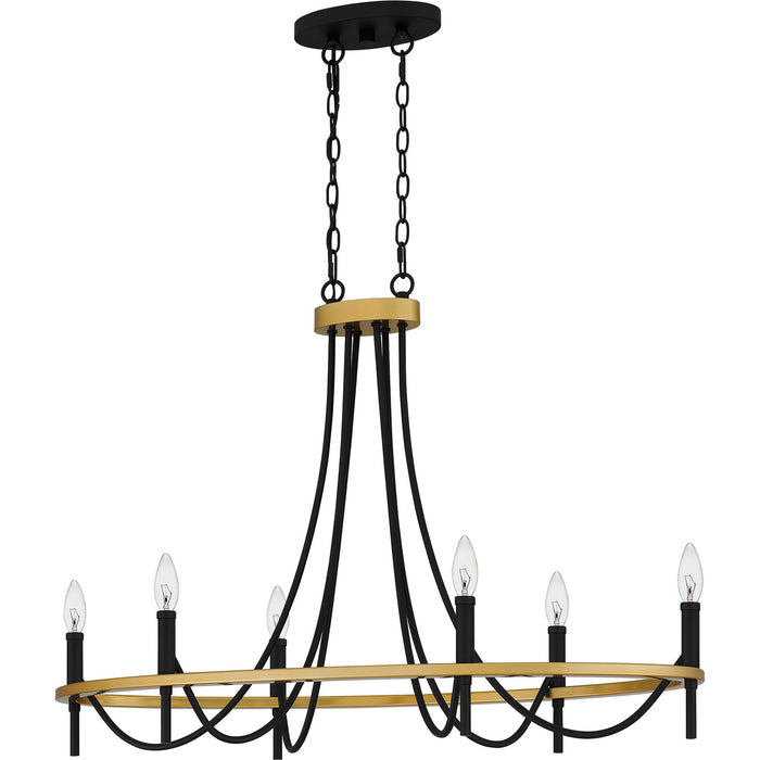 Myhouse Lighting Quoizel - LGR636MBK - Six Light Island Chandelier - Legare - Matte Black