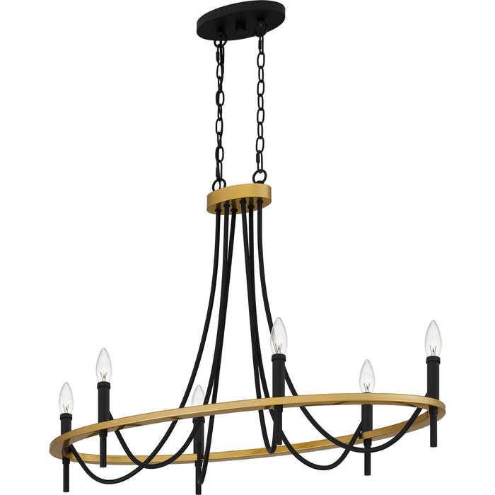 Myhouse Lighting Quoizel - LGR636MBK - Six Light Island Chandelier - Legare - Matte Black