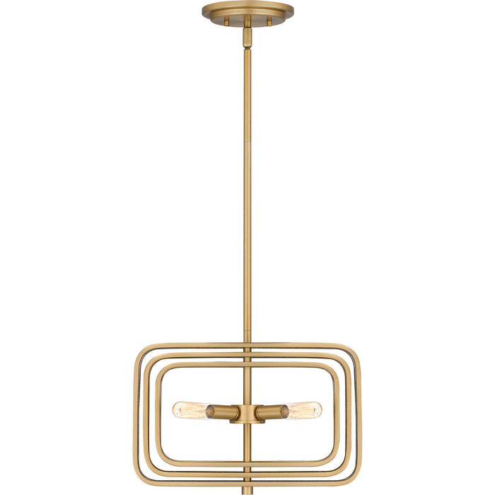 Myhouse Lighting Quoizel - PCDPR2814BWS - Four Light Pendant - Dupree - Brushed Weathered Brass