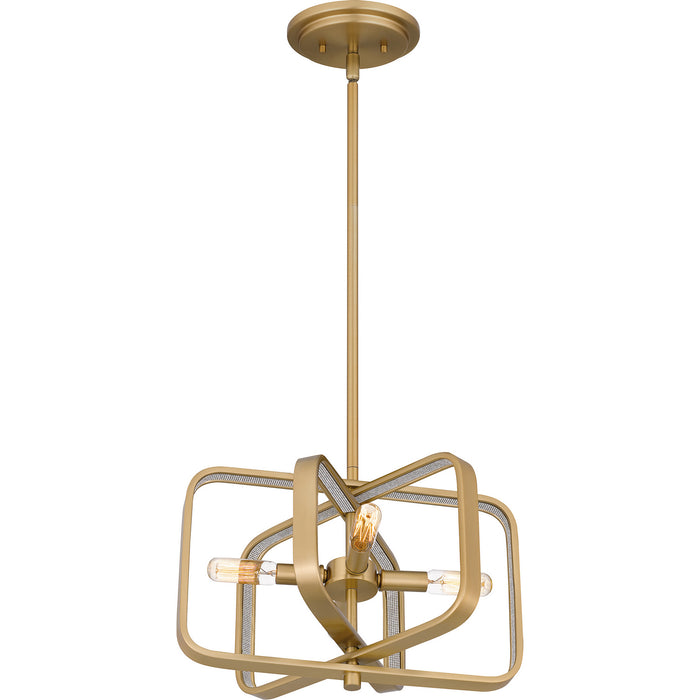 Myhouse Lighting Quoizel - PCDPR2814BWS - Four Light Pendant - Dupree - Brushed Weathered Brass