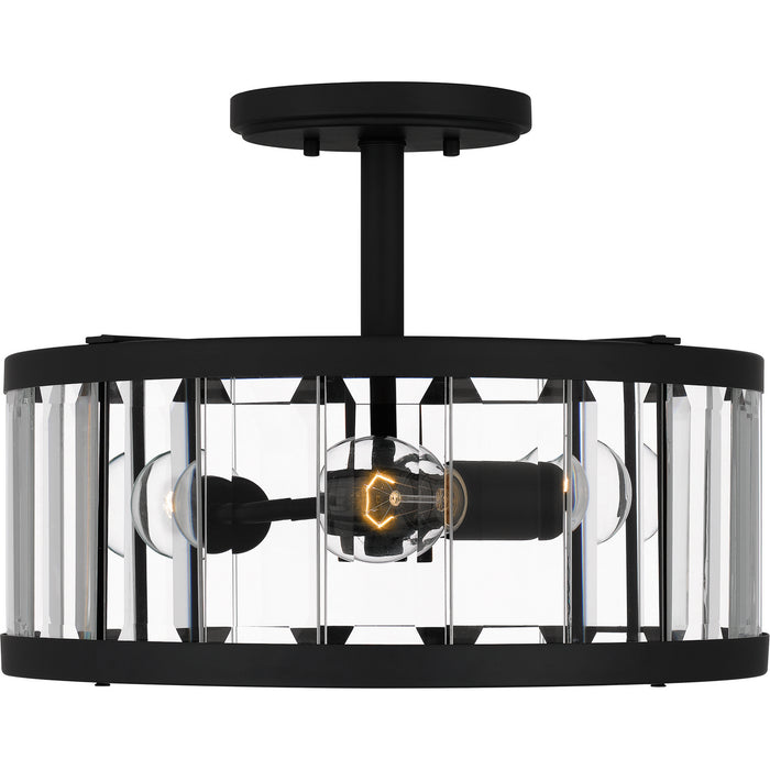 Myhouse Lighting Quoizel - PCLCA1715MBK - Three Light Semi Flush Mount - Lucia - Matte Black