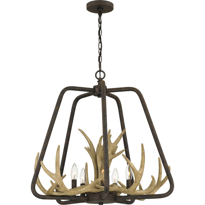 Myhouse Lighting Quoizel - QOP5616RK - Five Light Pendant - Quoizel Oversized Pendant - Rustic Black