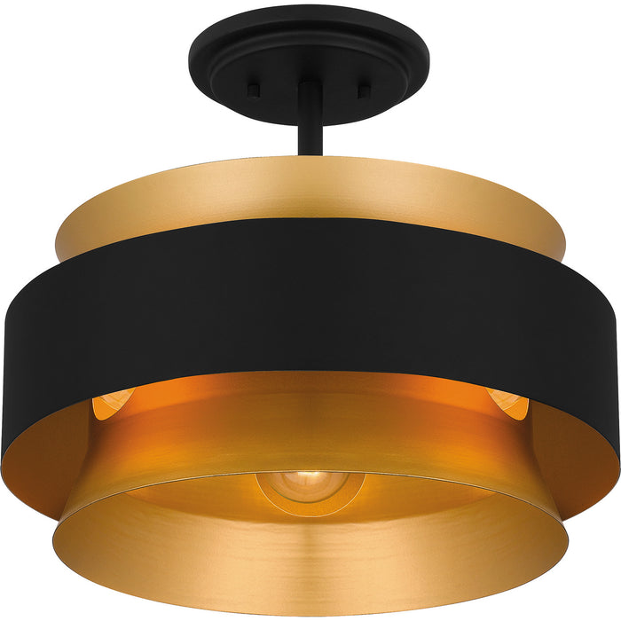 Myhouse Lighting Quoizel - QSF5570EK - Three Light Semi Flush Mount - Quoizel Semi-Flush Mount - Earth Black