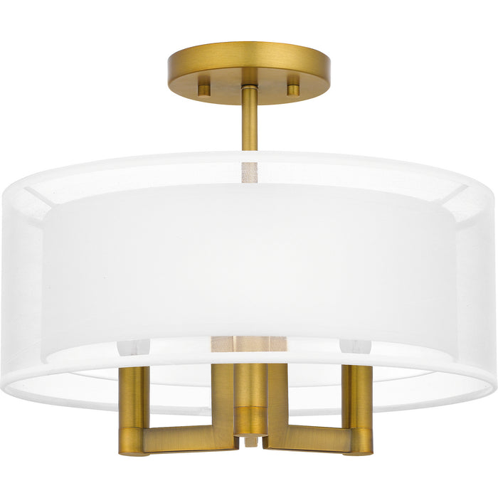 Myhouse Lighting Quoizel - QSF5576AB - Three Light Semi Flush Mount - Quoizel Semi-Flush Mount - Aged Brass