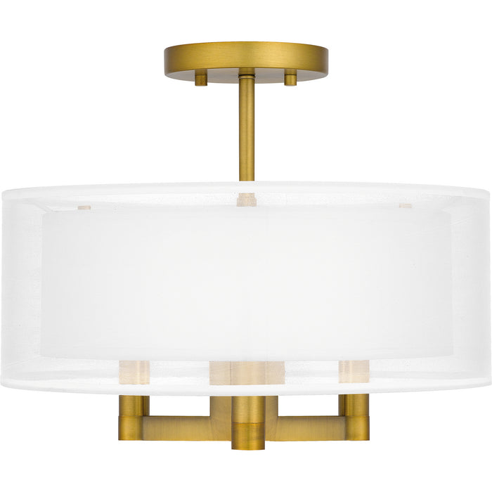 Myhouse Lighting Quoizel - QSF5576AB - Three Light Semi Flush Mount - Quoizel Semi-Flush Mount - Aged Brass