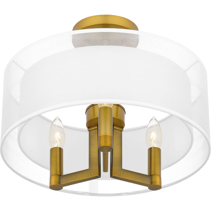 Myhouse Lighting Quoizel - QSF5576AB - Three Light Semi Flush Mount - Quoizel Semi-Flush Mount - Aged Brass