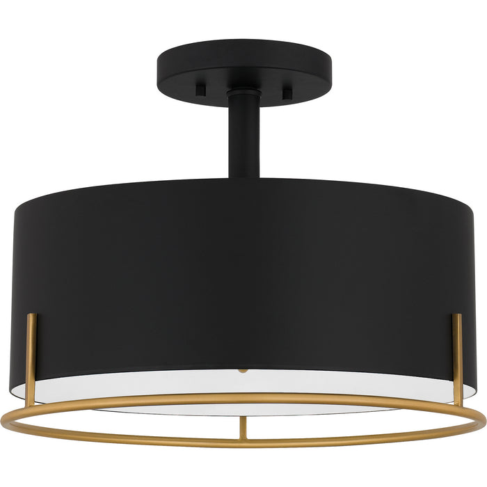 Myhouse Lighting Quoizel - QSF5580MBK - Three Light Semi Flush Mount - Quoizel Semi-Flush Mount - Matte Black