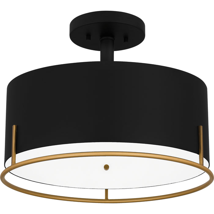 Myhouse Lighting Quoizel - QSF5580MBK - Three Light Semi Flush Mount - Quoizel Semi-Flush Mount - Matte Black