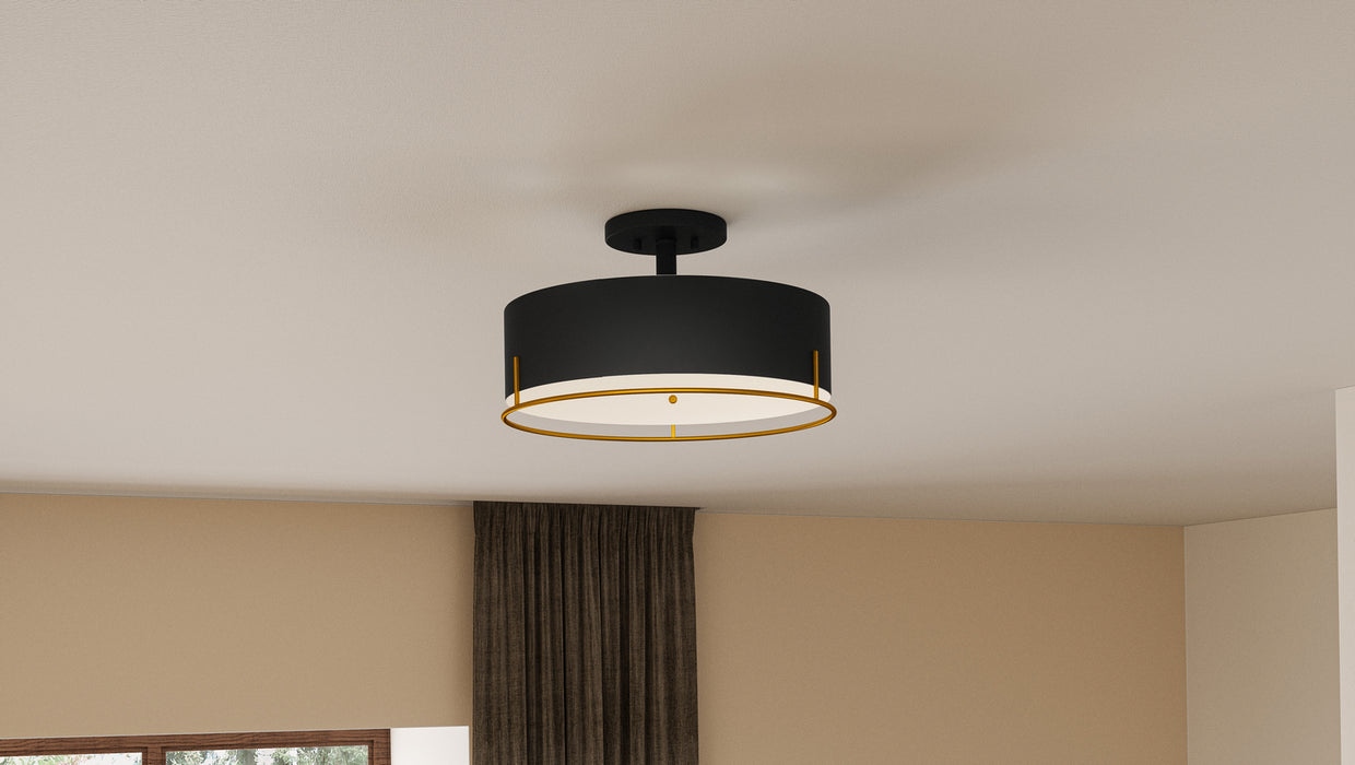 Myhouse Lighting Quoizel - QSF5580MBK - Three Light Semi Flush Mount - Quoizel Semi-Flush Mount - Matte Black