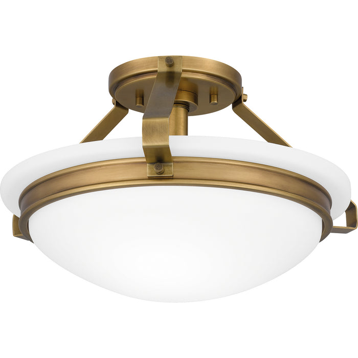 Myhouse Lighting Quoizel - QSF5581WS - Two Light Semi Flush Mount - Quoizel Semi-Flush Mount - Weathered Brass