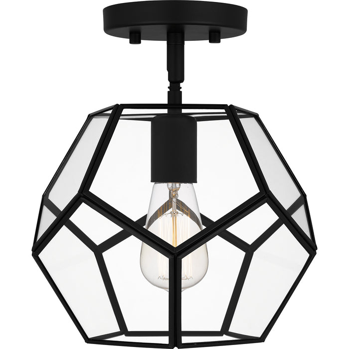 Myhouse Lighting Quoizel - QSF5593MBK - One Light Semi Flush Mount - Quoizel Semi-Flush Mount - Matte Black