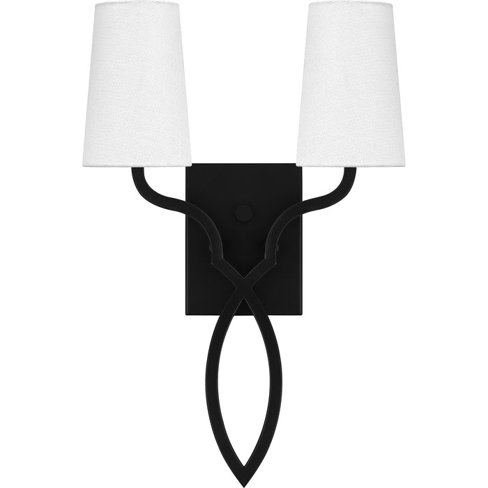 Myhouse Lighting Quoizel - QW16130MBK - Two Light Wall Sconce - Quoizel Wood - Matte Black