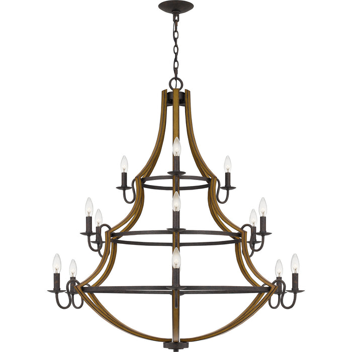 Myhouse Lighting Quoizel - SHR5015RK - 15 Light Chandelier - Shire - Rustic Black