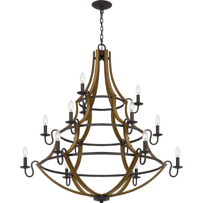 Myhouse Lighting Quoizel - SHR5015RK - 15 Light Chandelier - Shire - Rustic Black