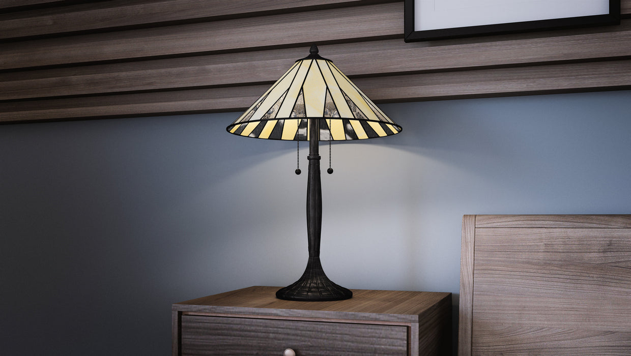 Myhouse Lighting Quoizel - TF5617MBK - Two Light Table Lamp - Tiffany - Matte Black