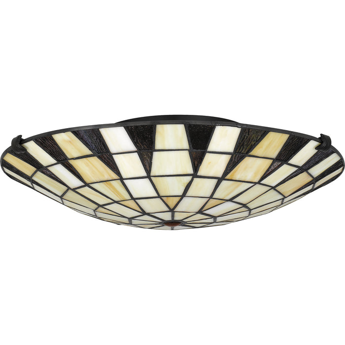 Myhouse Lighting Quoizel - TF5618MBK - Two Light Flush Mount - Tiffany - Matte Black