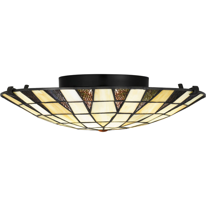 Myhouse Lighting Quoizel - TF5618MBK - Two Light Flush Mount - Tiffany - Matte Black