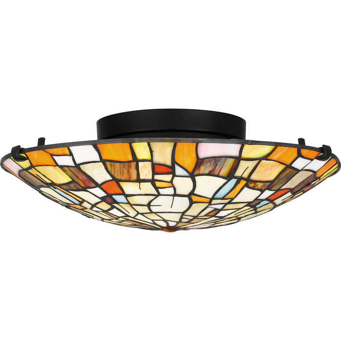 Myhouse Lighting Quoizel - TF5620MBK - Two Light Flush Mount - Tiffany - Matte Black